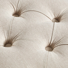 Natural Emile Large Button Tufted Ottoman